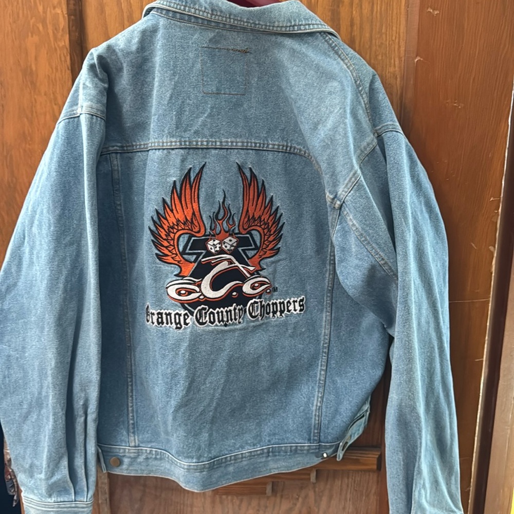 Orange County chopper denim jacket with patches